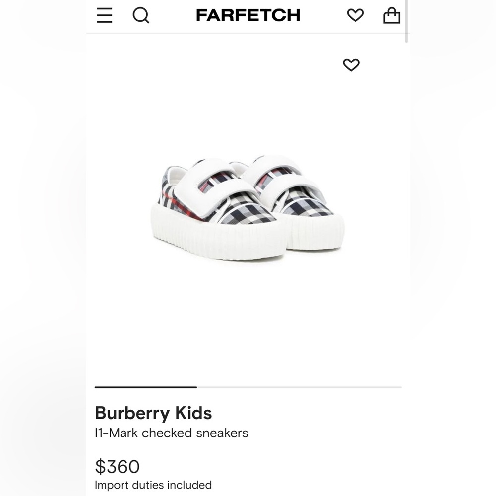 Burberry Kids
I1-Mark checked sneakers size 25